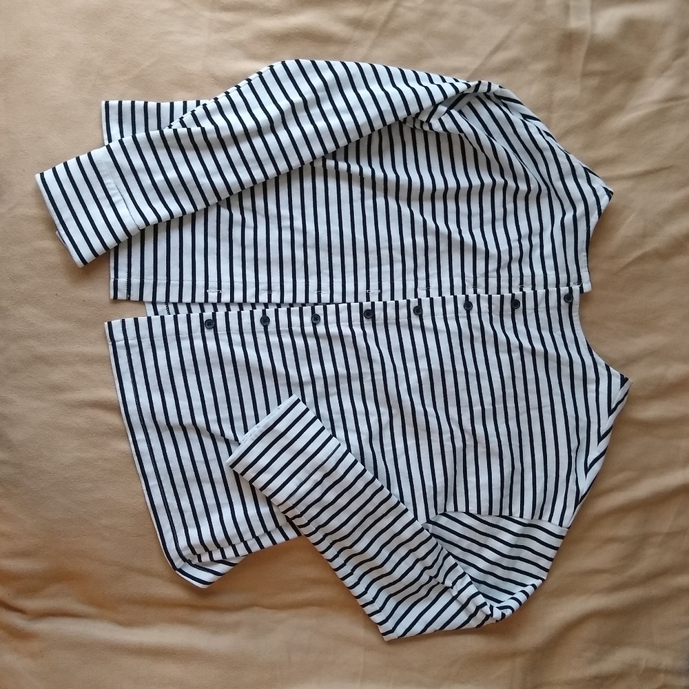 Striped button-down cardigan